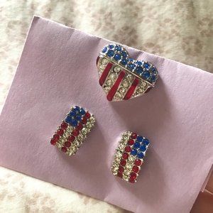 🎉FREE w/ purchase🎉 American Flag Earrings + Pin